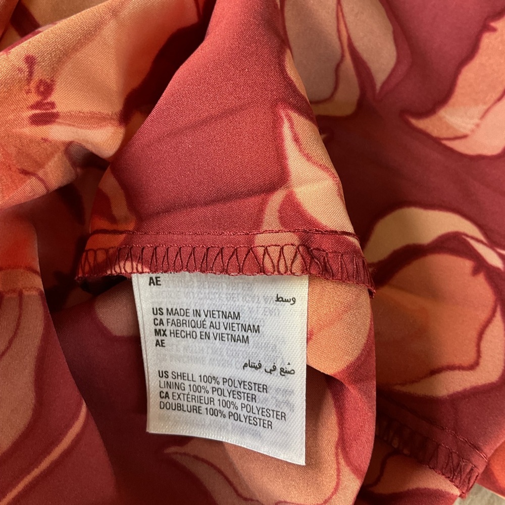 inc Slip Dress Red Pink Floral Preppy Cocktail Party Bohemian consign Medium - Picture 4 of 4